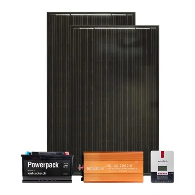 Ensemble complet de système solaire 320W avec batterie au lithium 105Ah, onduleur 2000W, câbles et connecteurs, matériel de mont