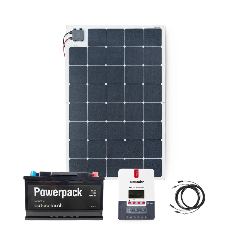 145W Flexible Solar Panel &amp; 120Ah Lithium Battery Kit – As Seen in «Immer Weiter» | AutoSolar AG