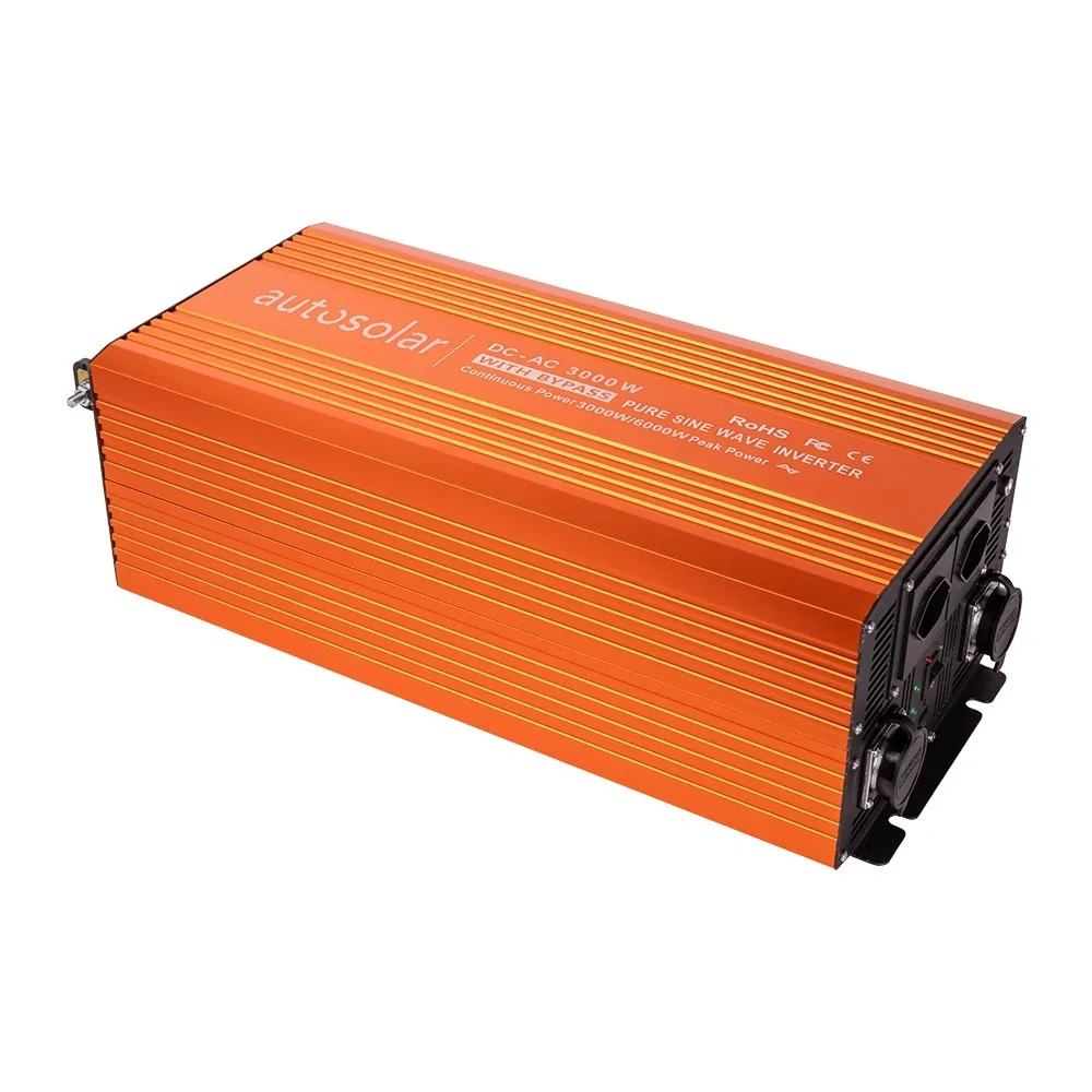 4000 Watt Wechselrichter Solar mit Bypass - reiner Sinus - 12V zu 230V
