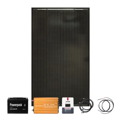 160W solar kit with MPPT charge controller, inverter and 55Ah lithium battery