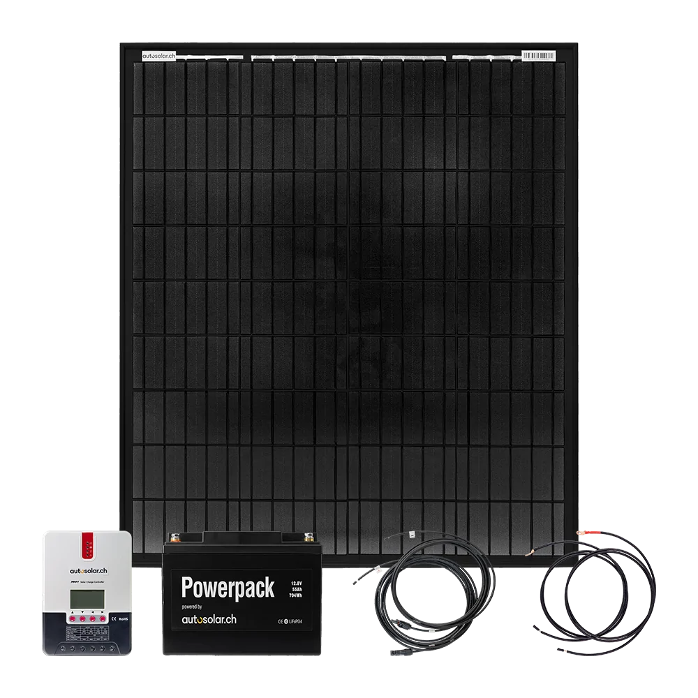 Solar Set 100W Camper – Lithium 55Ah + MPPT 20A | Kompakte Solaranlage