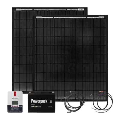 200W Solar Kit for Campers – Lithium 55Ah + MPPT 20A | Compact Solar System