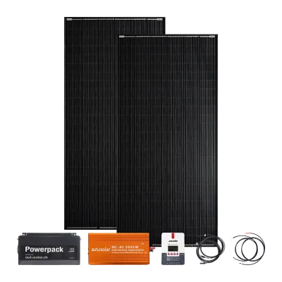copy of Complete 800W solar system package with 100Ah 24V lithium battery and 2000W inverter - for garden shed or holiday home