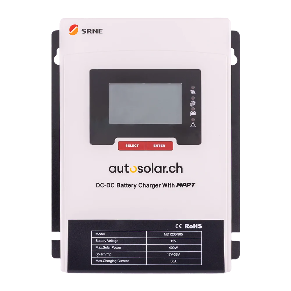 Chargeur DC-DC SRNE MD 30 A/50 A – Booster de charge avec MPPT
