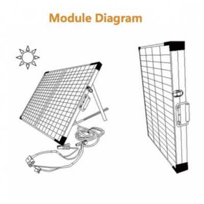 60W MONO solar suitcase with charge controller and cable