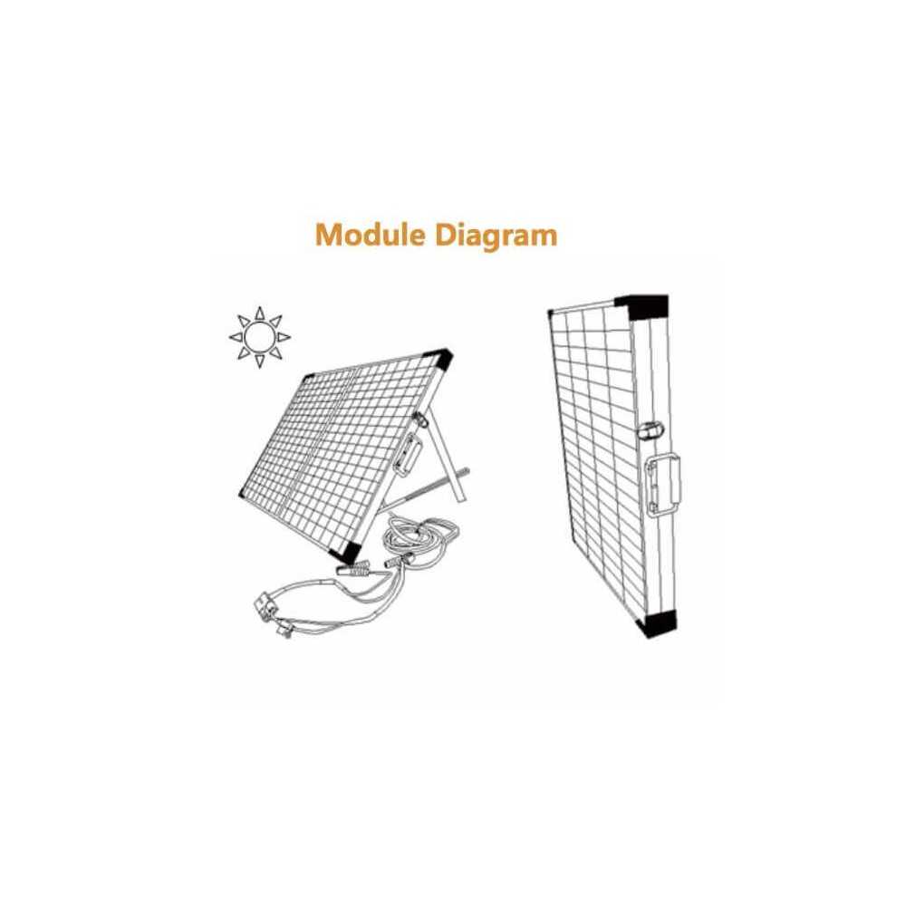 60W MONO solar suitcase with charge controller and cable